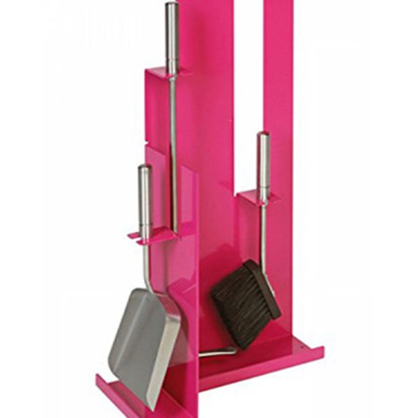 Pembe 3'lü Şömine Maşa Takımı