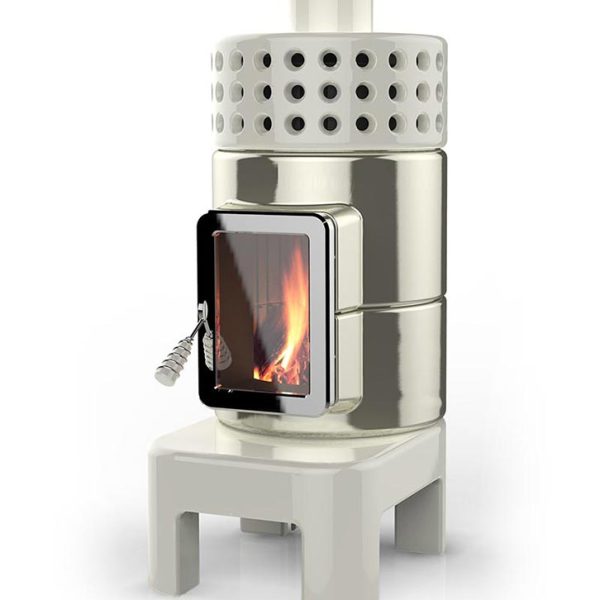 Round Stack Long Seramik Odun Sobası