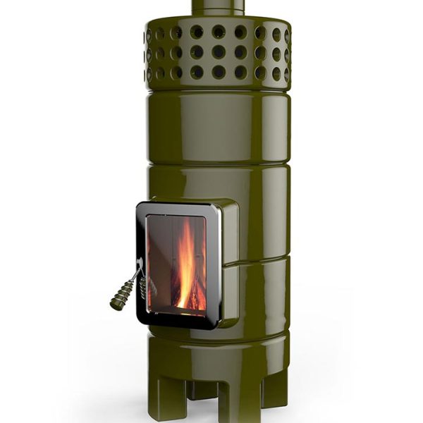 Round Stack Isı Akümülatörlü Seramik Odun Sobası
