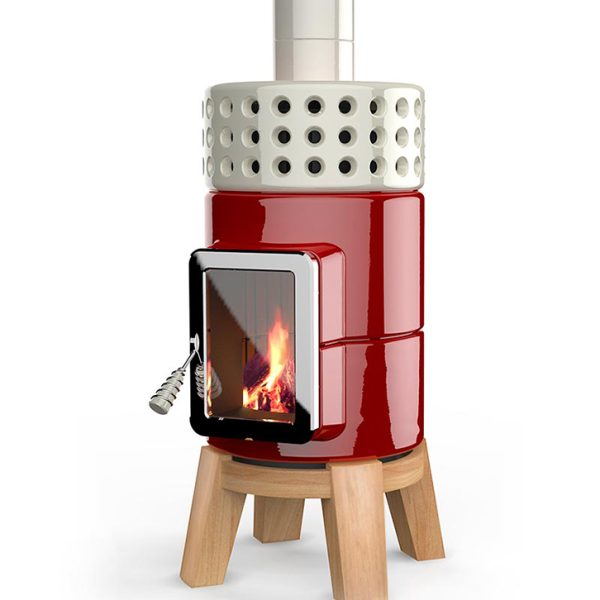 Round Stack Seramik Odun Sobası